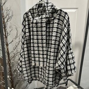 Black and White Checkered Women's Sweater